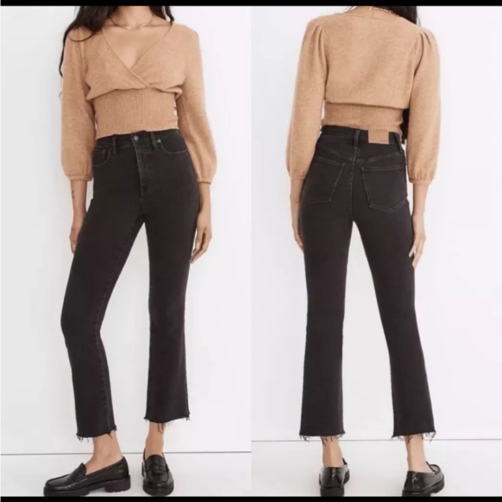Madewell Cali Demi-Boot Ankle Jeans Washed Black Size 27 Fall Halloween Slim